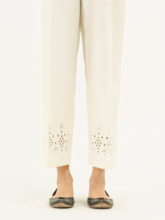 Embroidered Satin Trousers