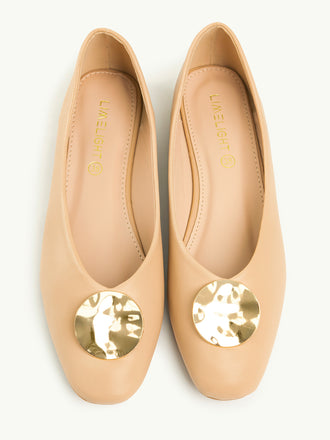 Metallic Brooch Pumps