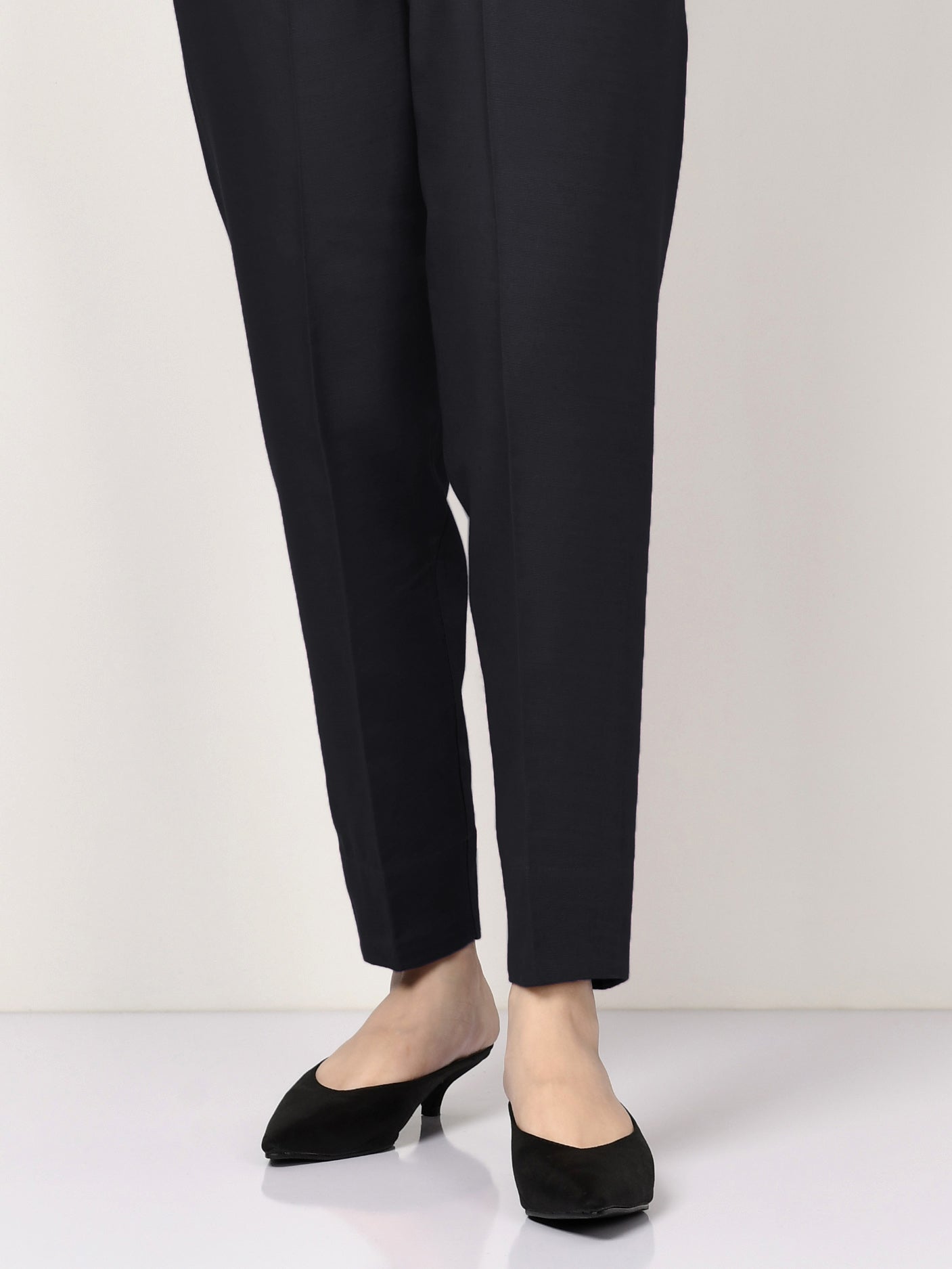 Silk Straight Trouser - Black Silk Straight Trouser - Black