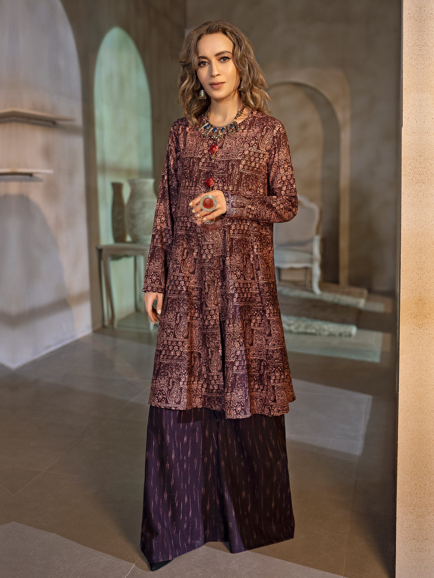 2 Piece Khaddar Suit-Printed (Unstitched)