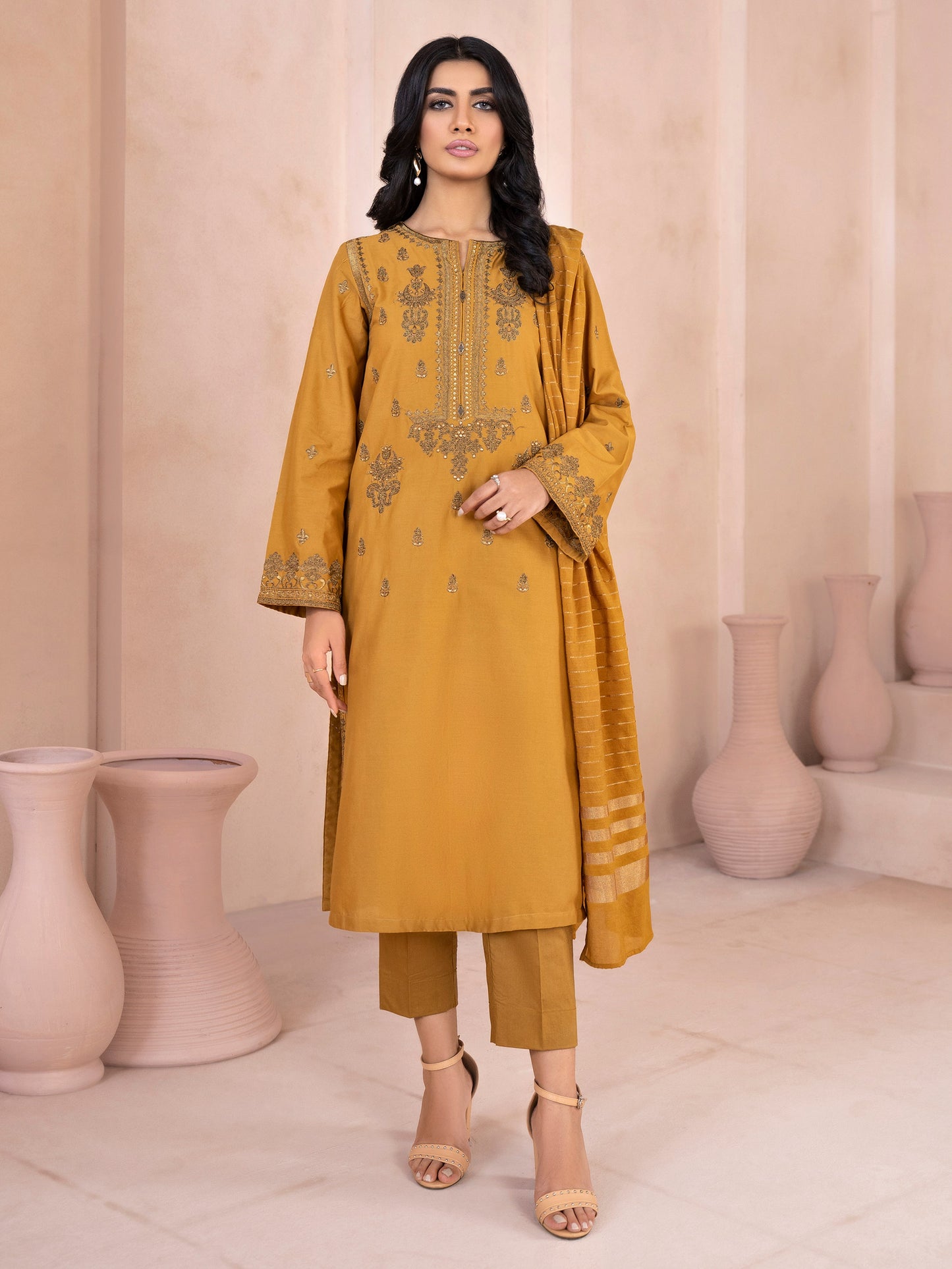 2 Piece Winter Cotton Suit-Embroidered (Unstitched)