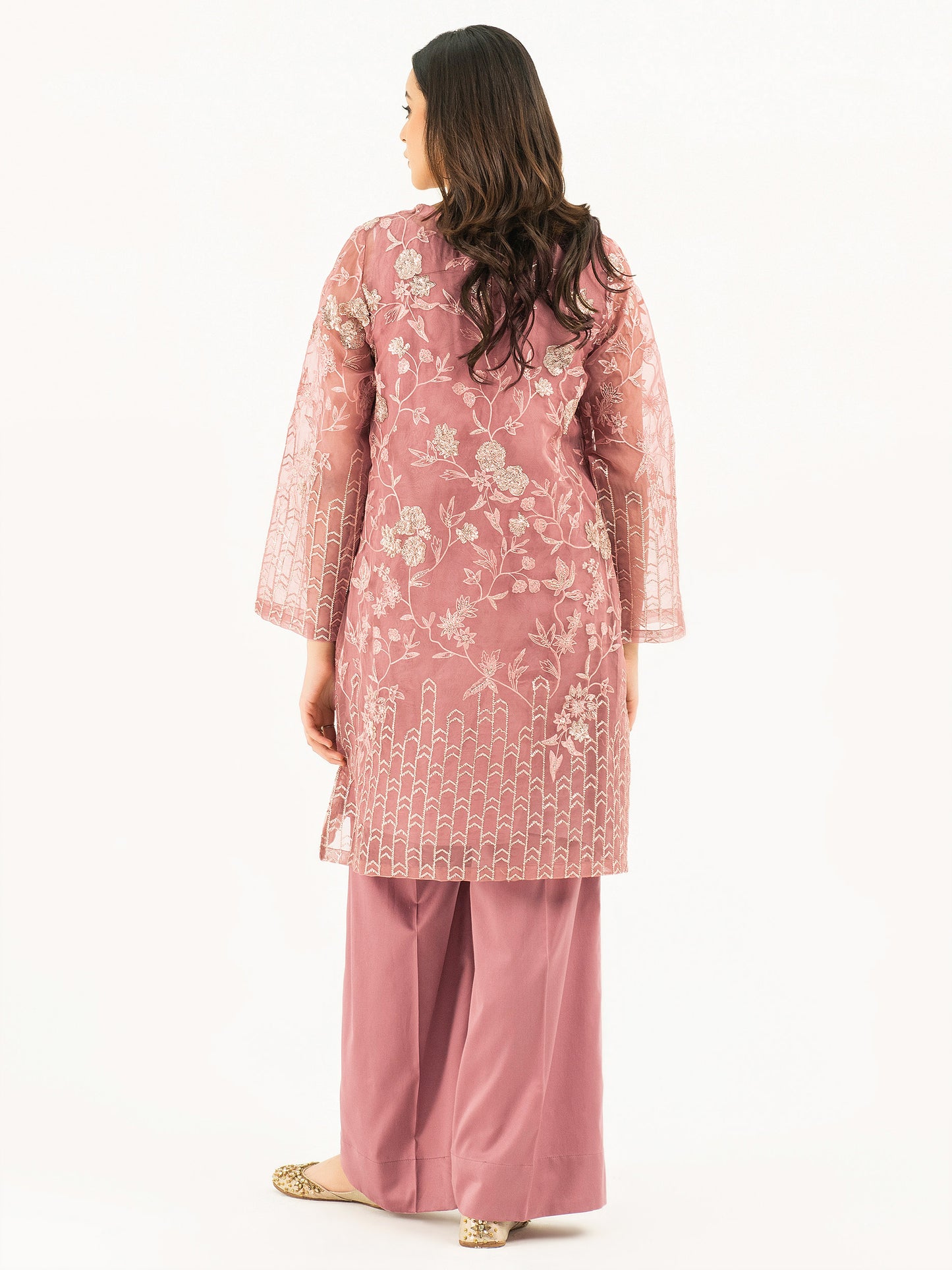 3 Piece Organza Suit-Embellished (Pret)