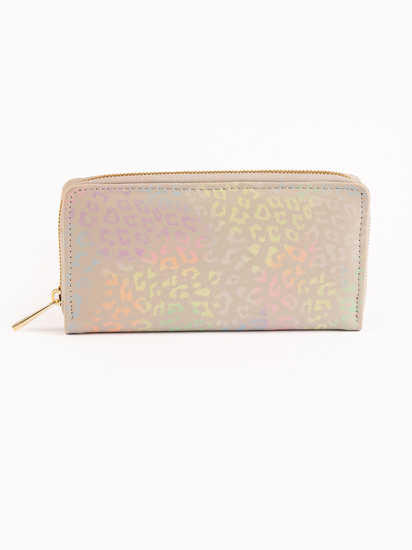 Metallic Floral Brooch Wallet