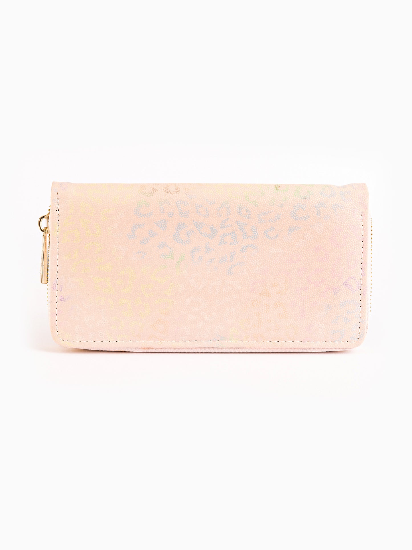 Metallic Floral Brooch Wallet