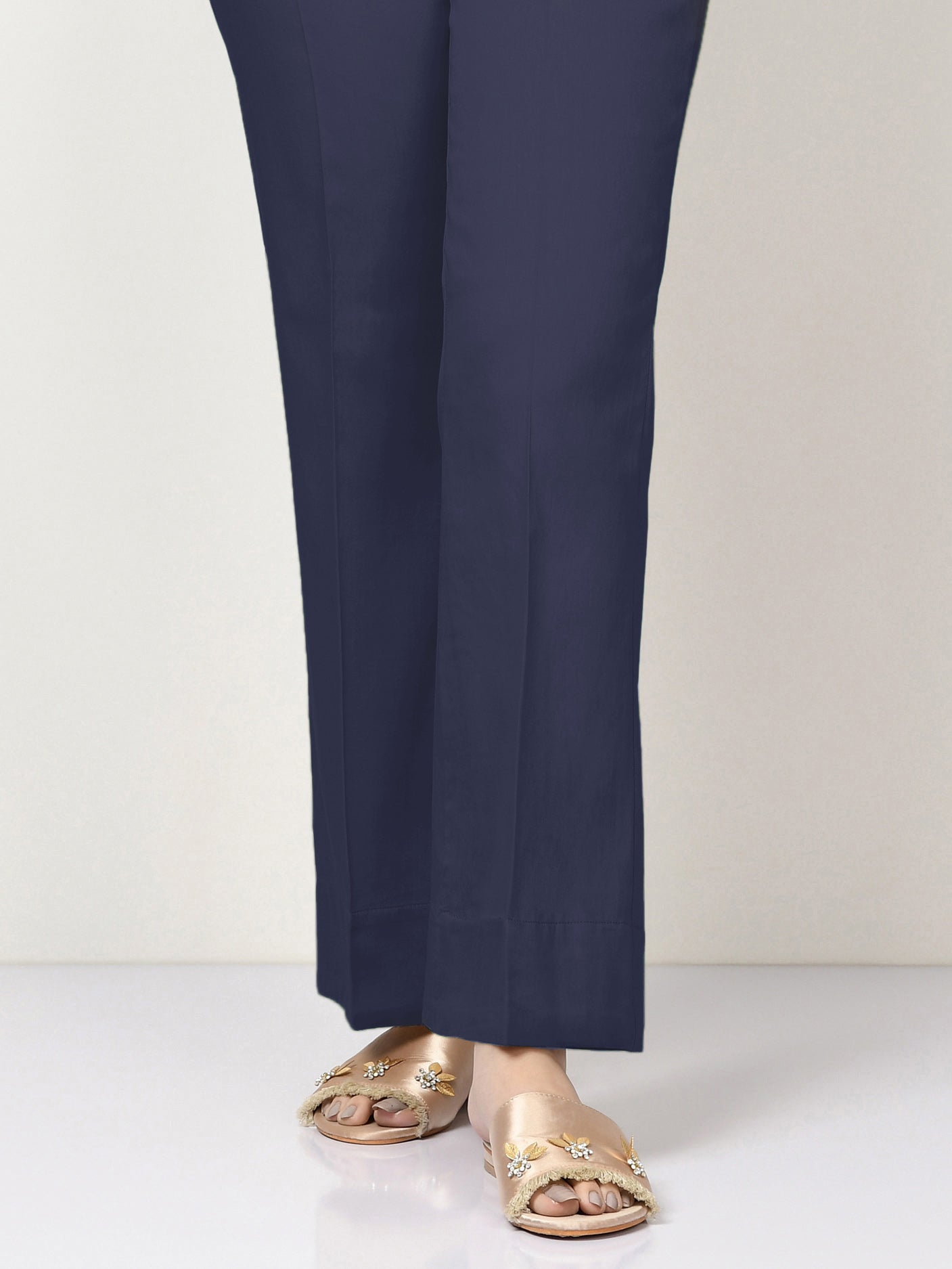 Unstitched Cambric Trouser - Blue Unstitched Cambric Trouser - Blue