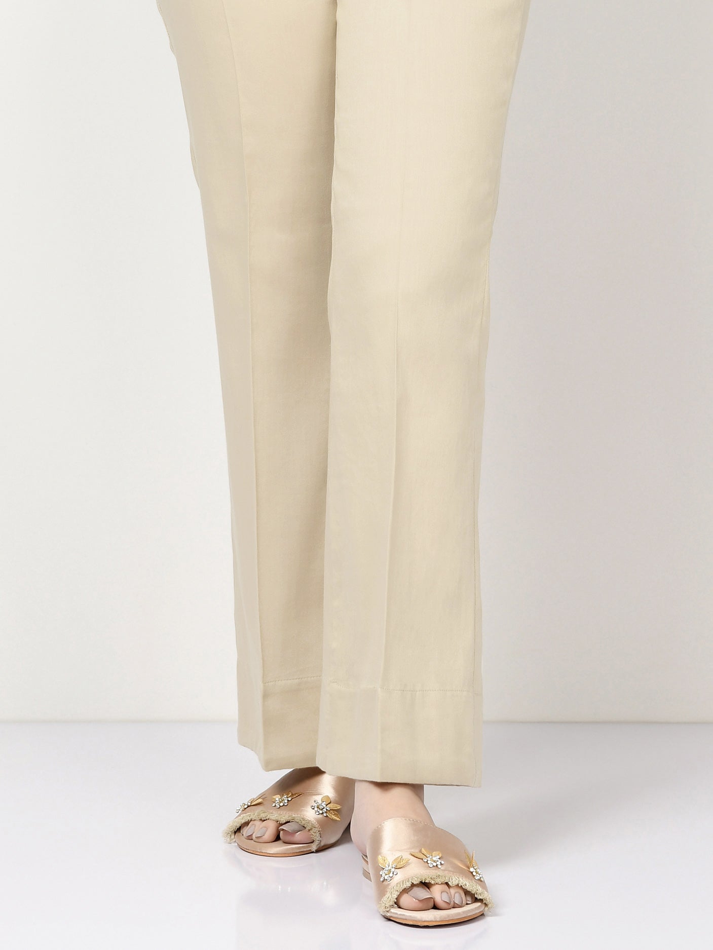 Crepe Pants -  Beige