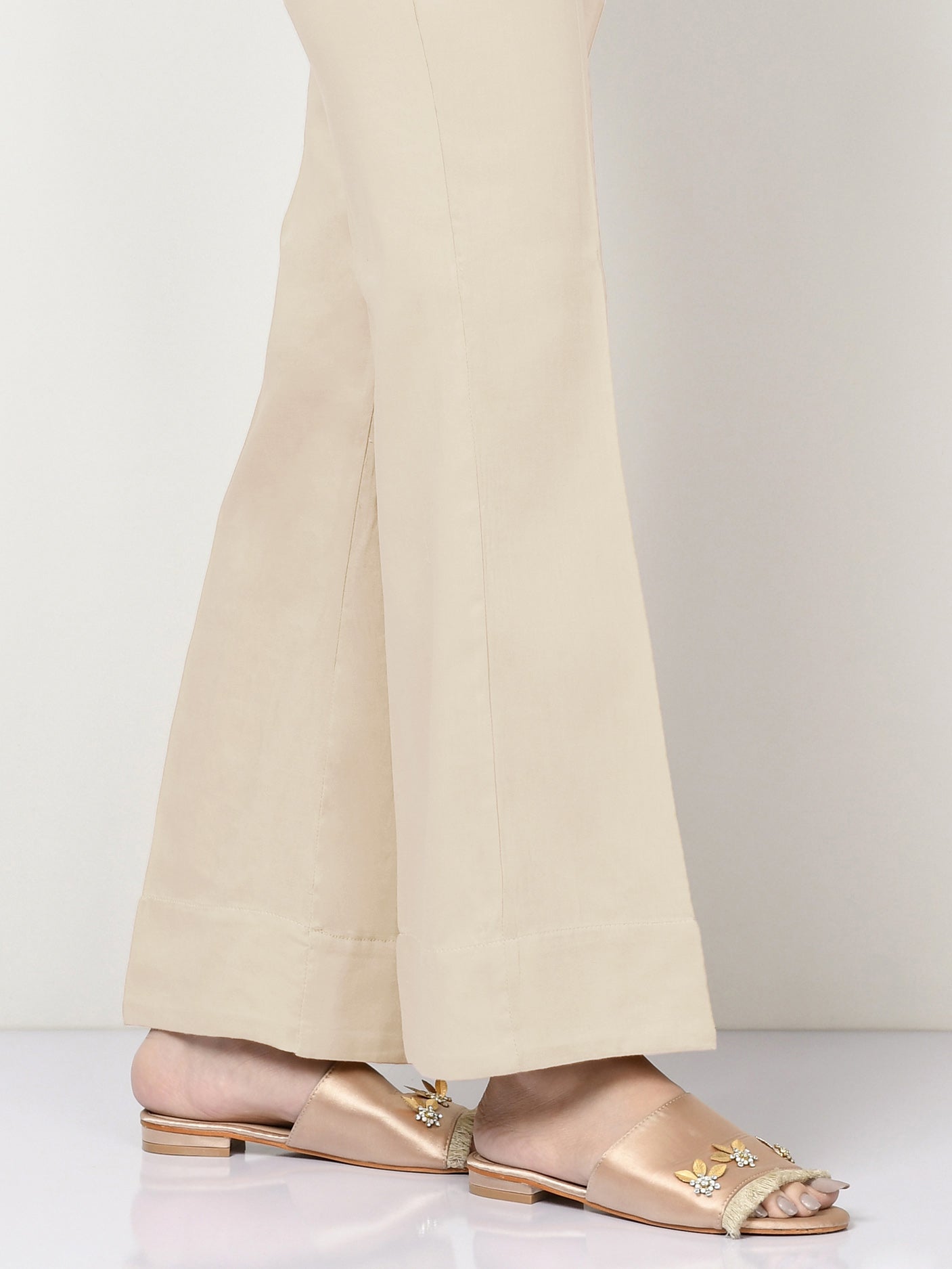 Unstitched Cambric Trouser - Off White