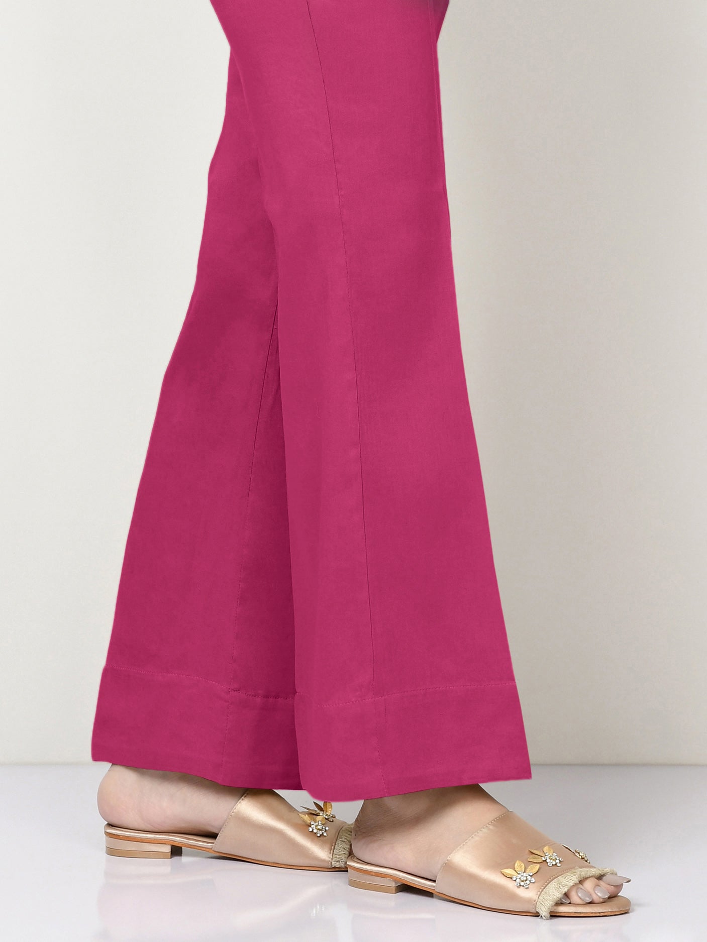 Unstitched Cambric Trouser - Shocking Pink