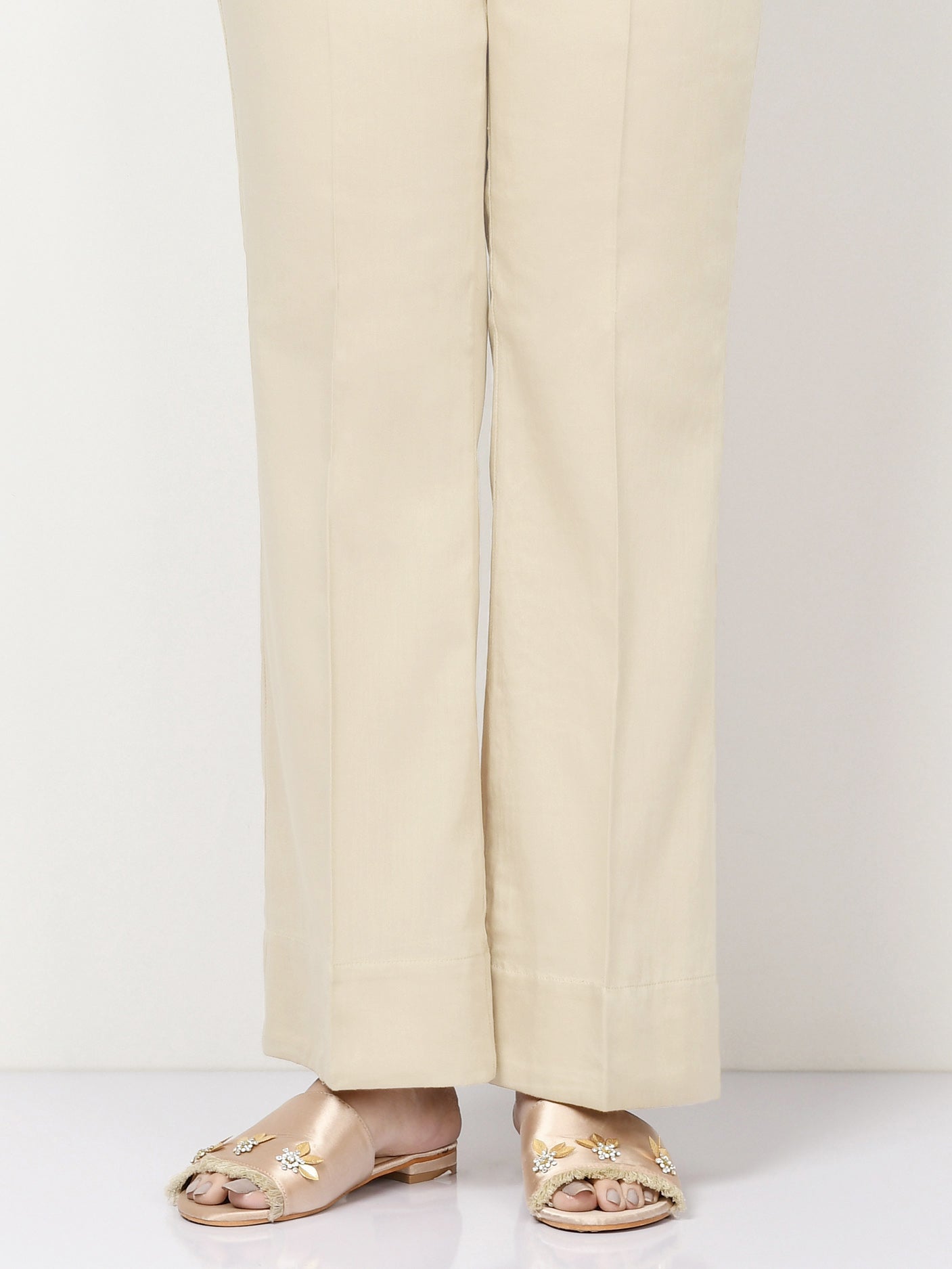 Crepe Pants -  Beige