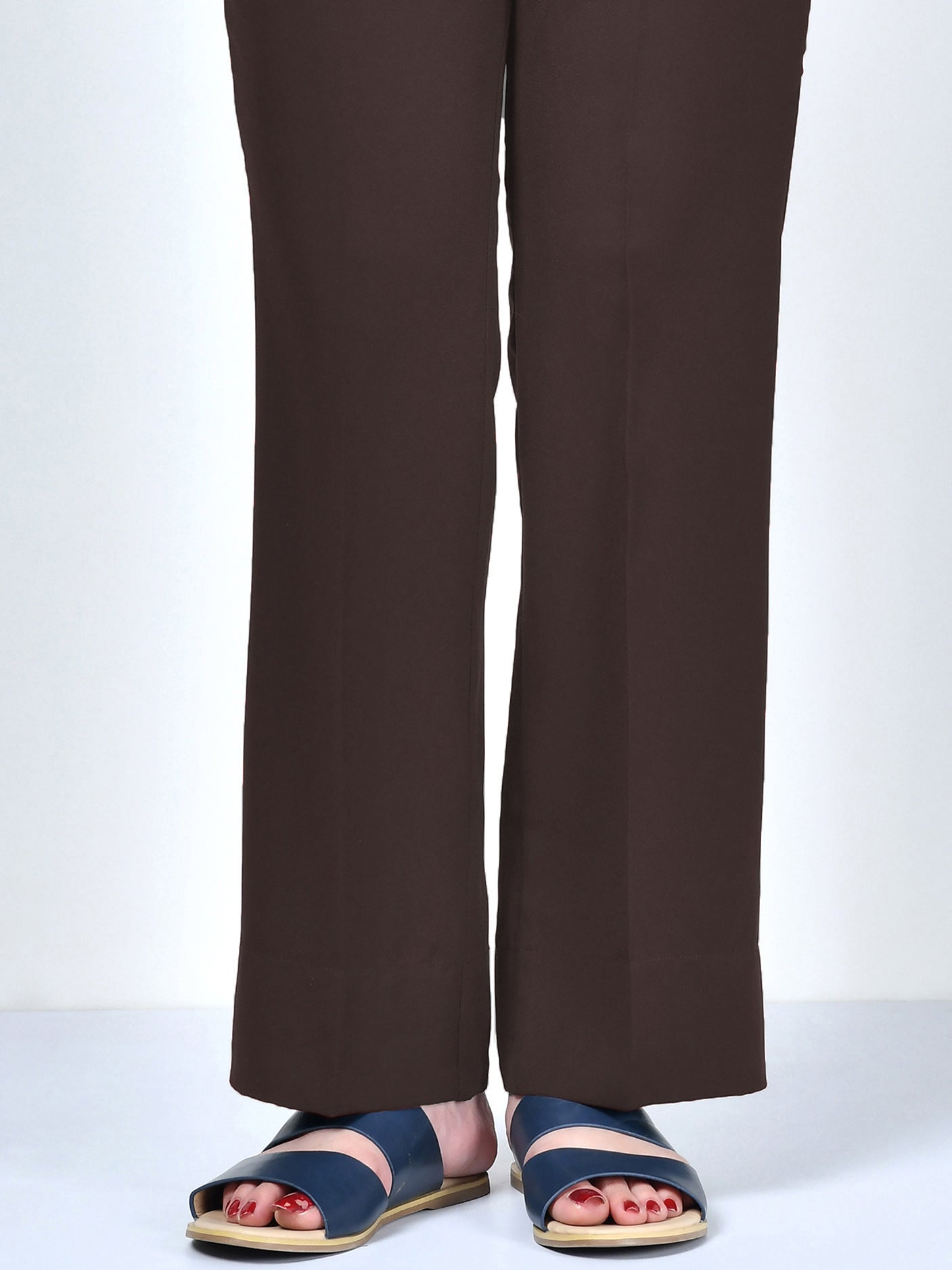 Unstitched Cambric Trouser - Brown Unstitched Cambric Trouser - Brown