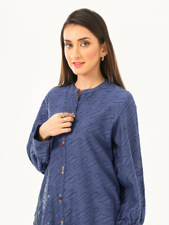 Self Jacquard Shirt-Embroidered (Pret)