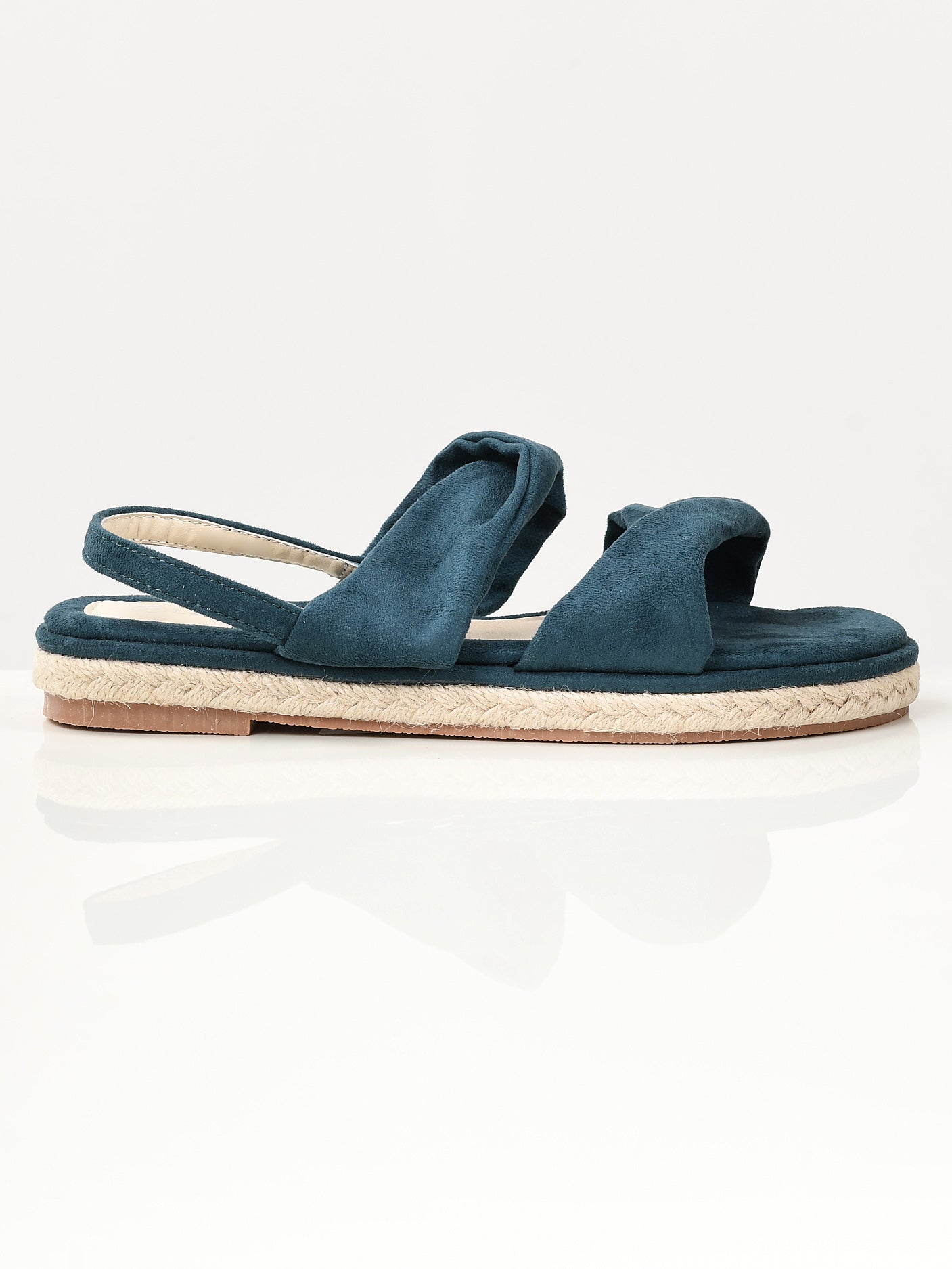 Twisted Suede Sandals - Dark Ferozi Twisted Suede Sandals - Dark Ferozi