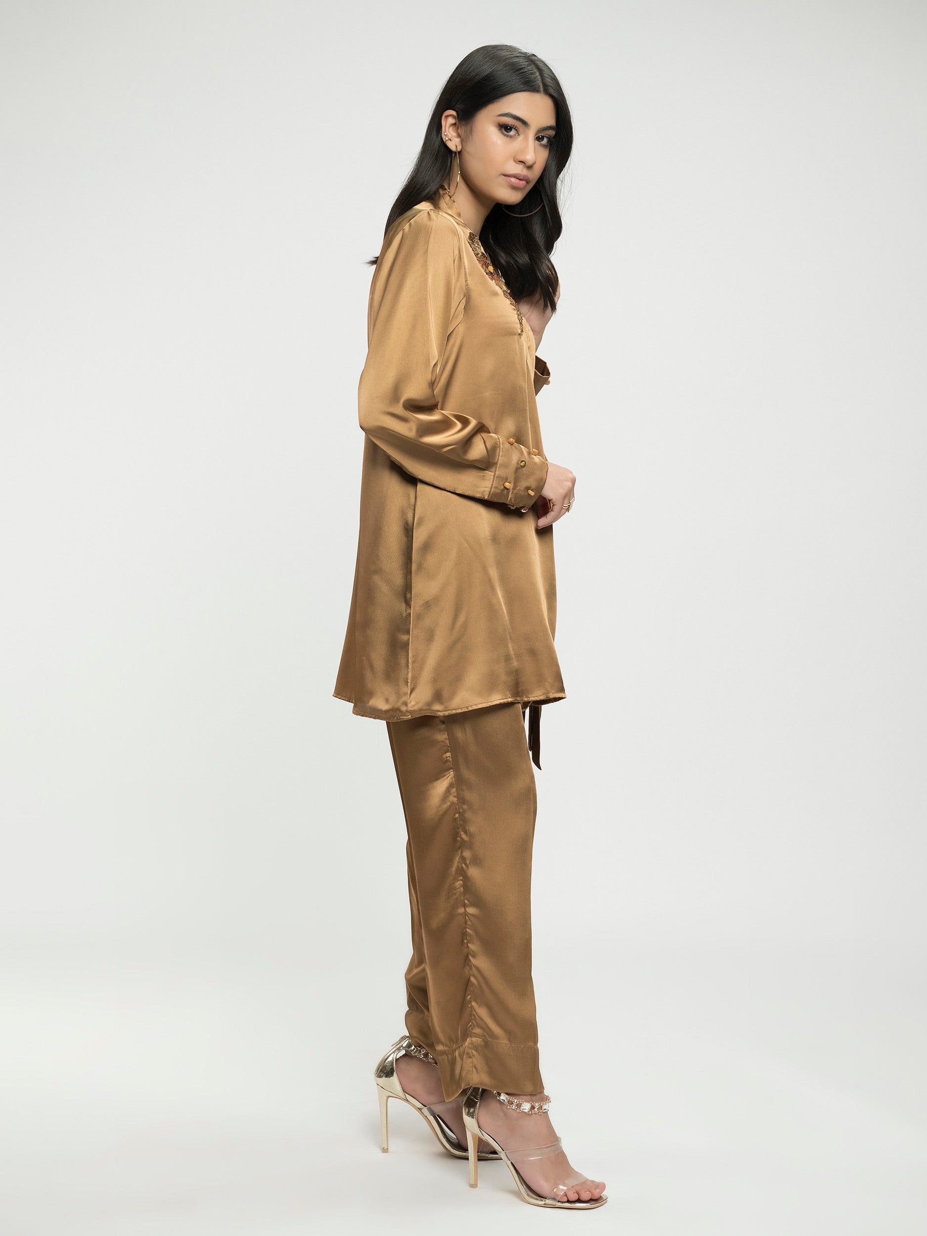 Embelished Silk 2Piece Suit
