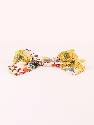 Printed Bow Barrette Clip