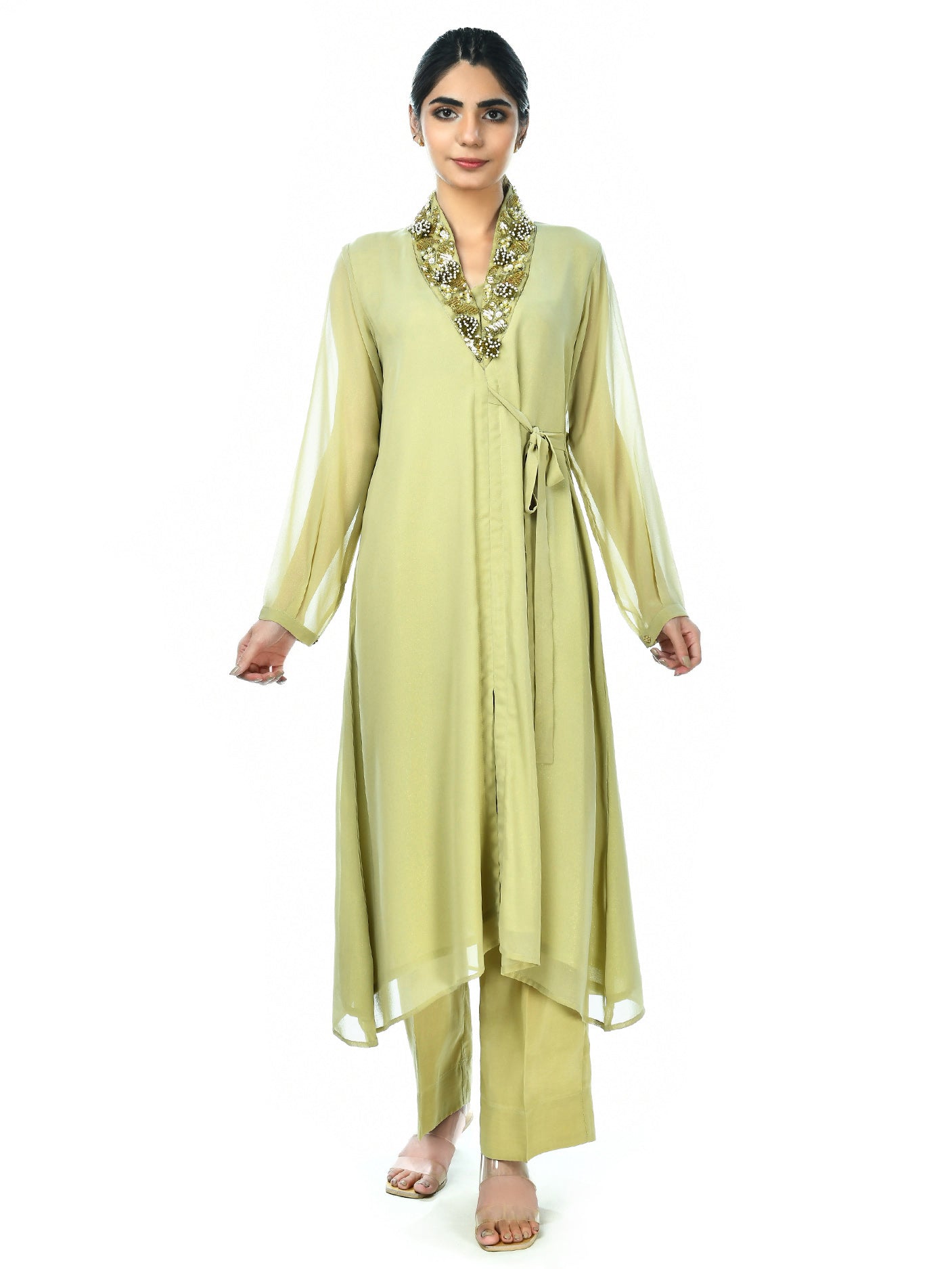 Embellished Shimmer Chiffon Suit Embellished Shimmer Chiffon Suit