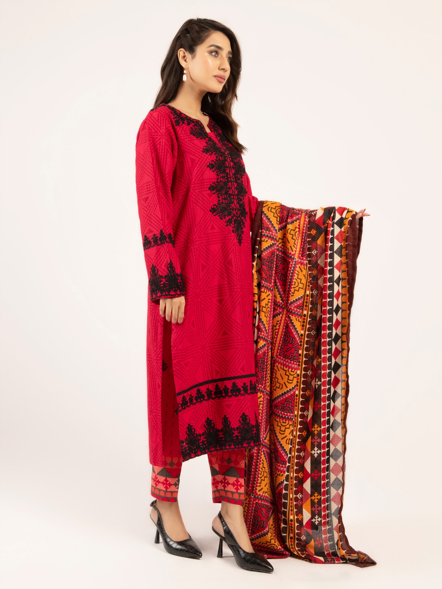 Embroidered Khaddar Suit