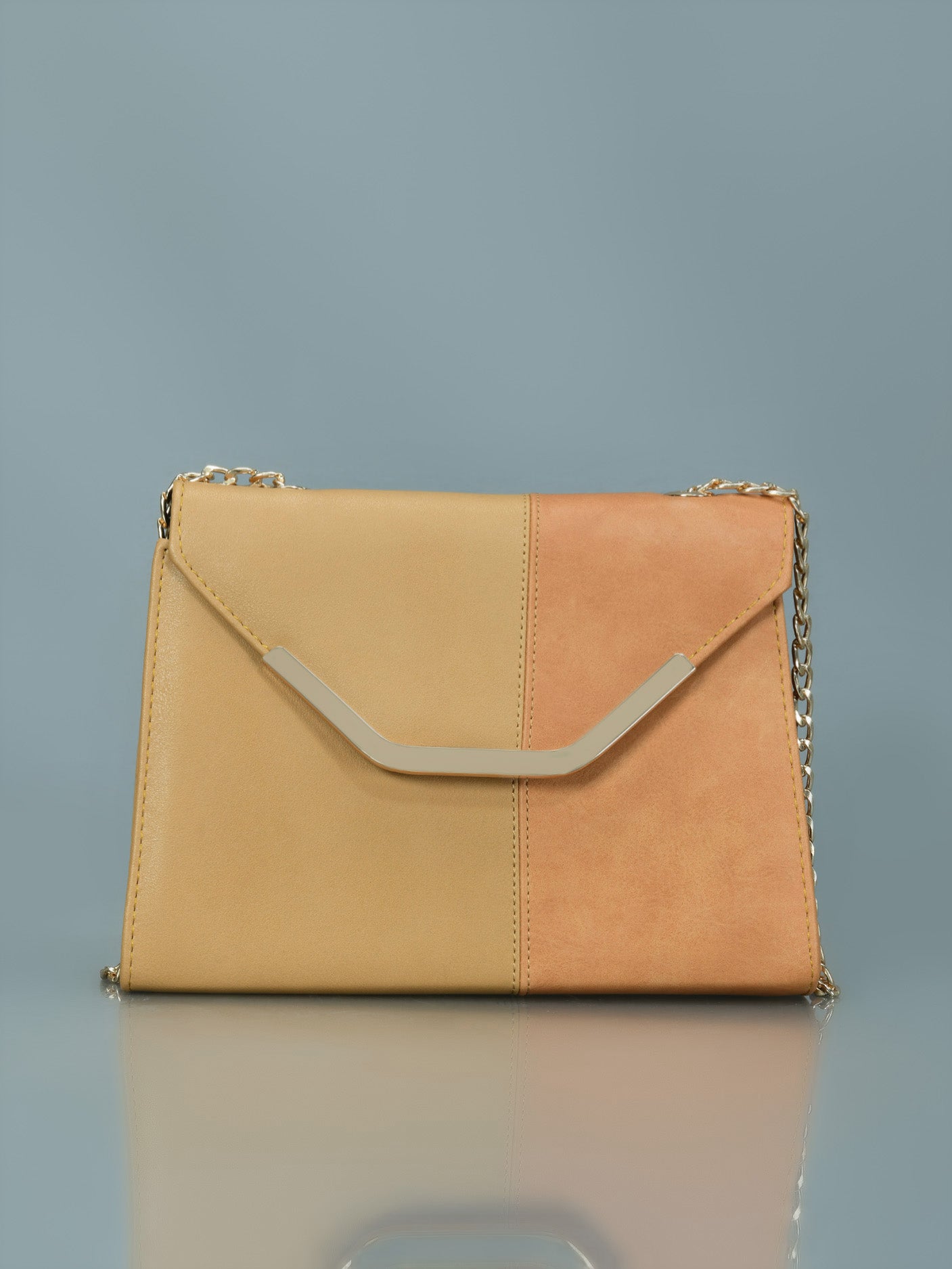 Two-Toned Textured Handbag