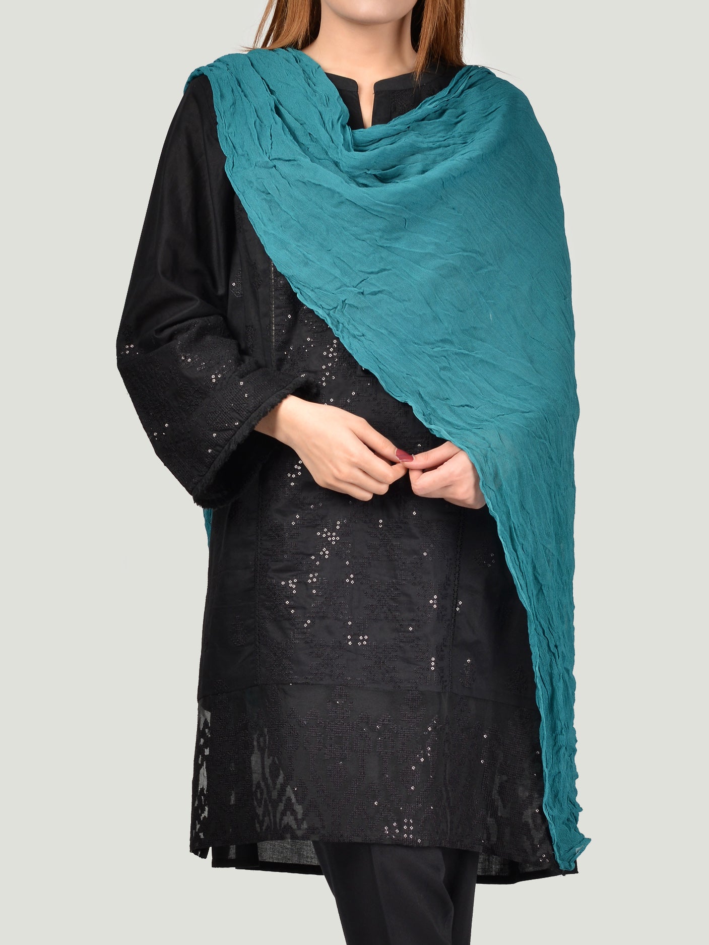 Chiffon Dupatta-Ferozi