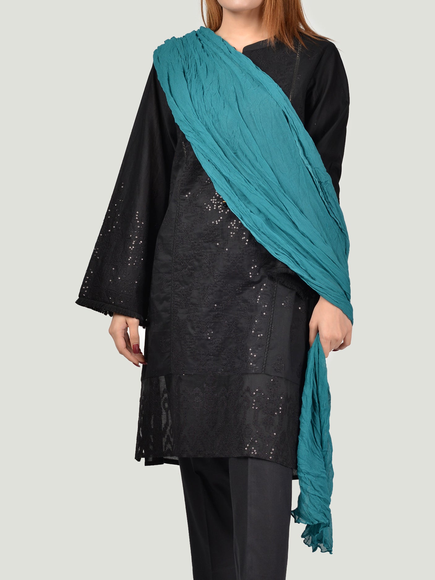 Chiffon Dupatta-Ferozi