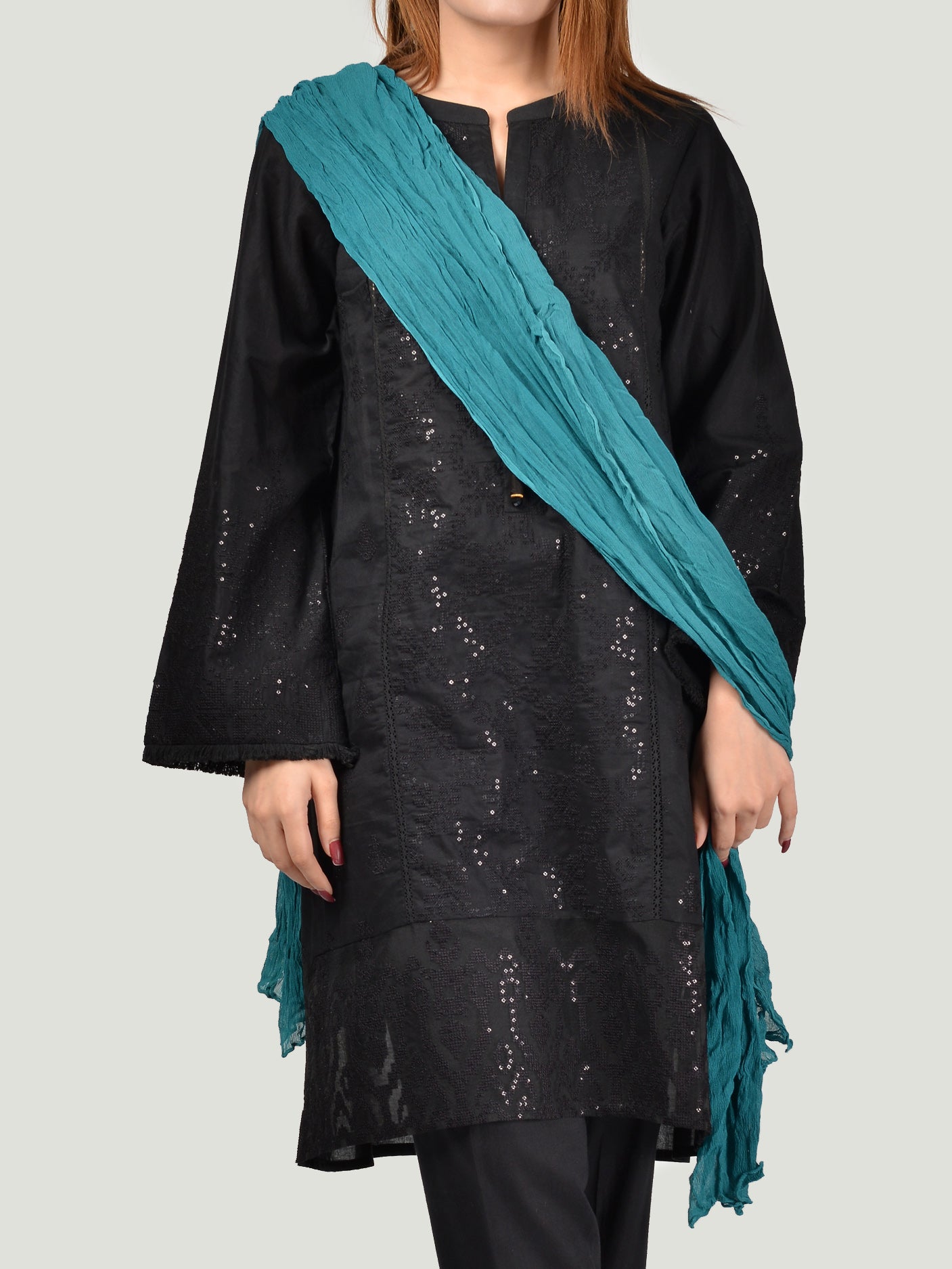 Chiffon Dupatta-Ferozi