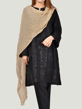 Crushed Dupatta - Skin