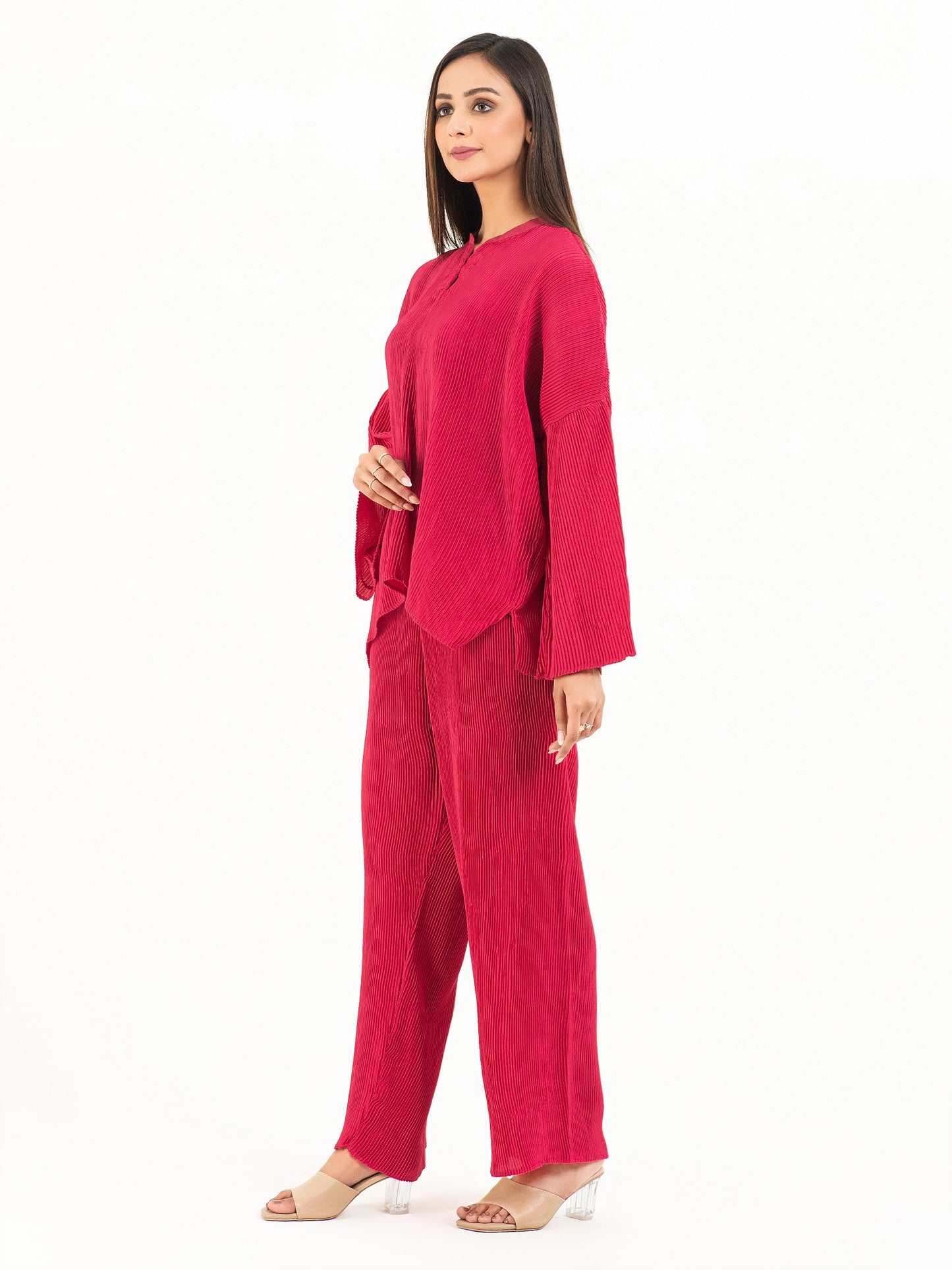 Pleated Silk Co-Ord Set (Pret)