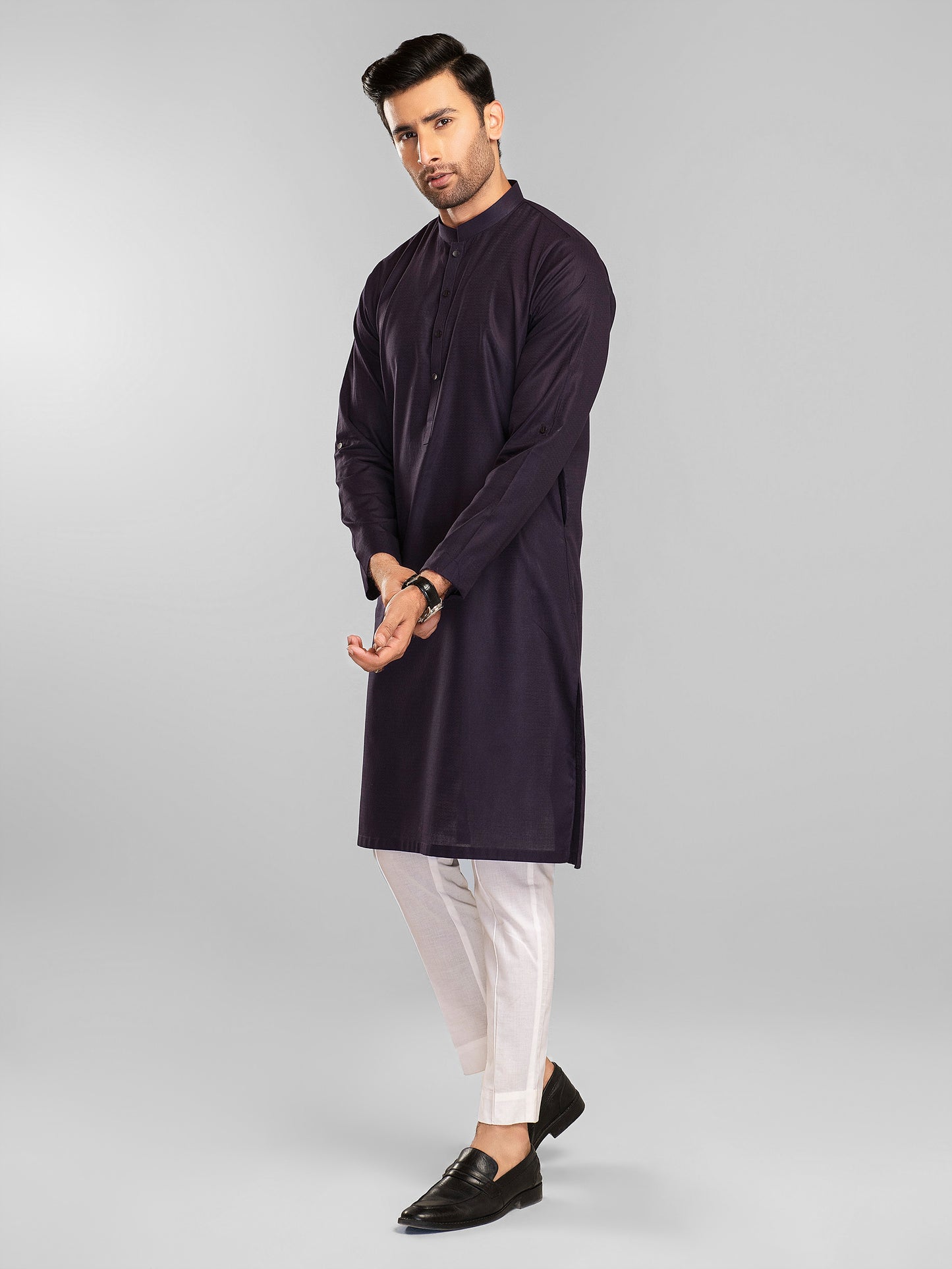 Self Jacquard Kurta