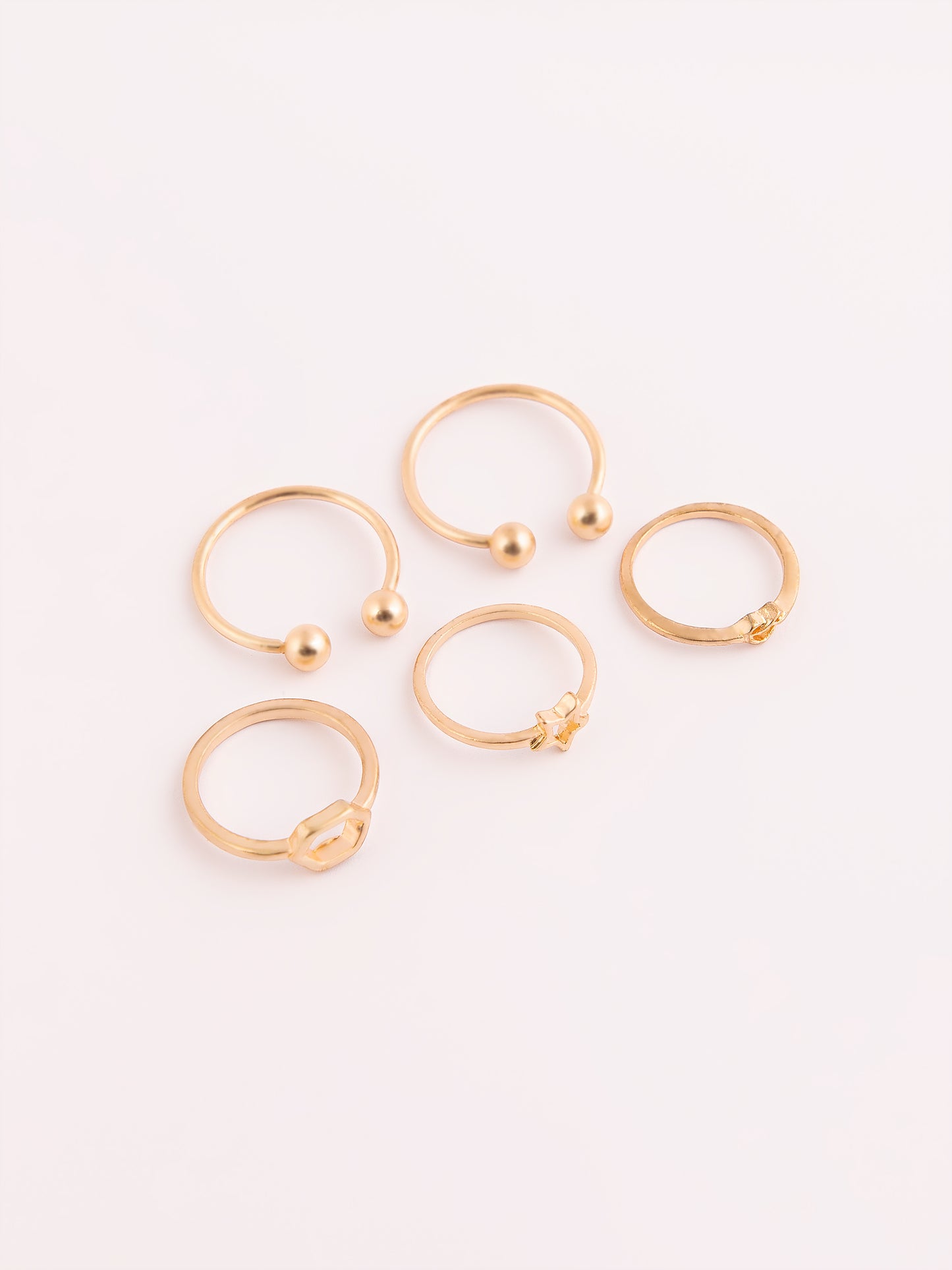 Golden Metallic Ring Set