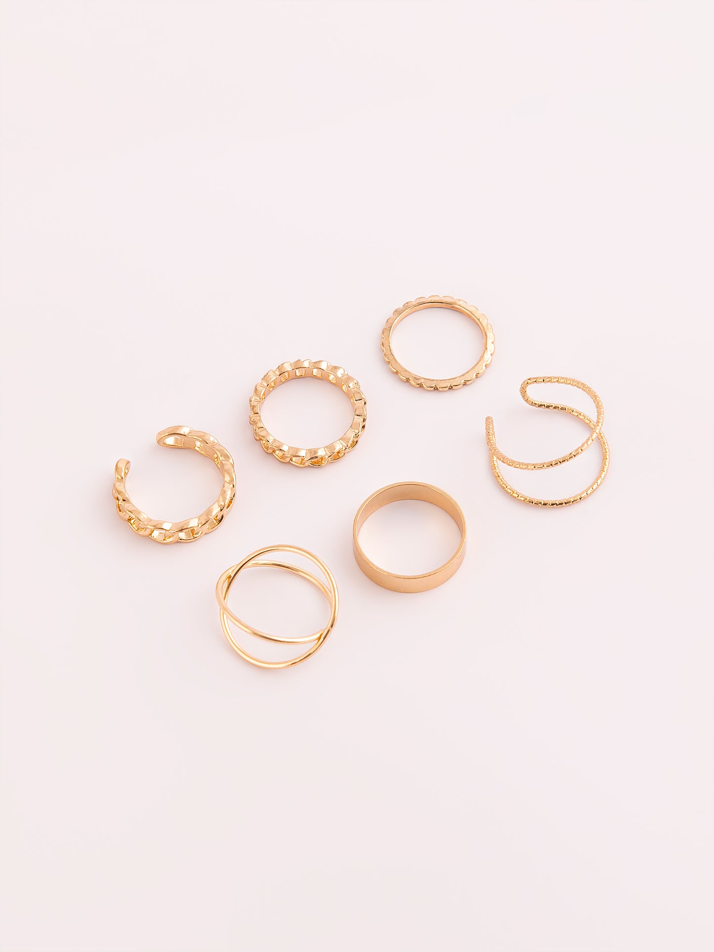 Golden Metallic Ring Set