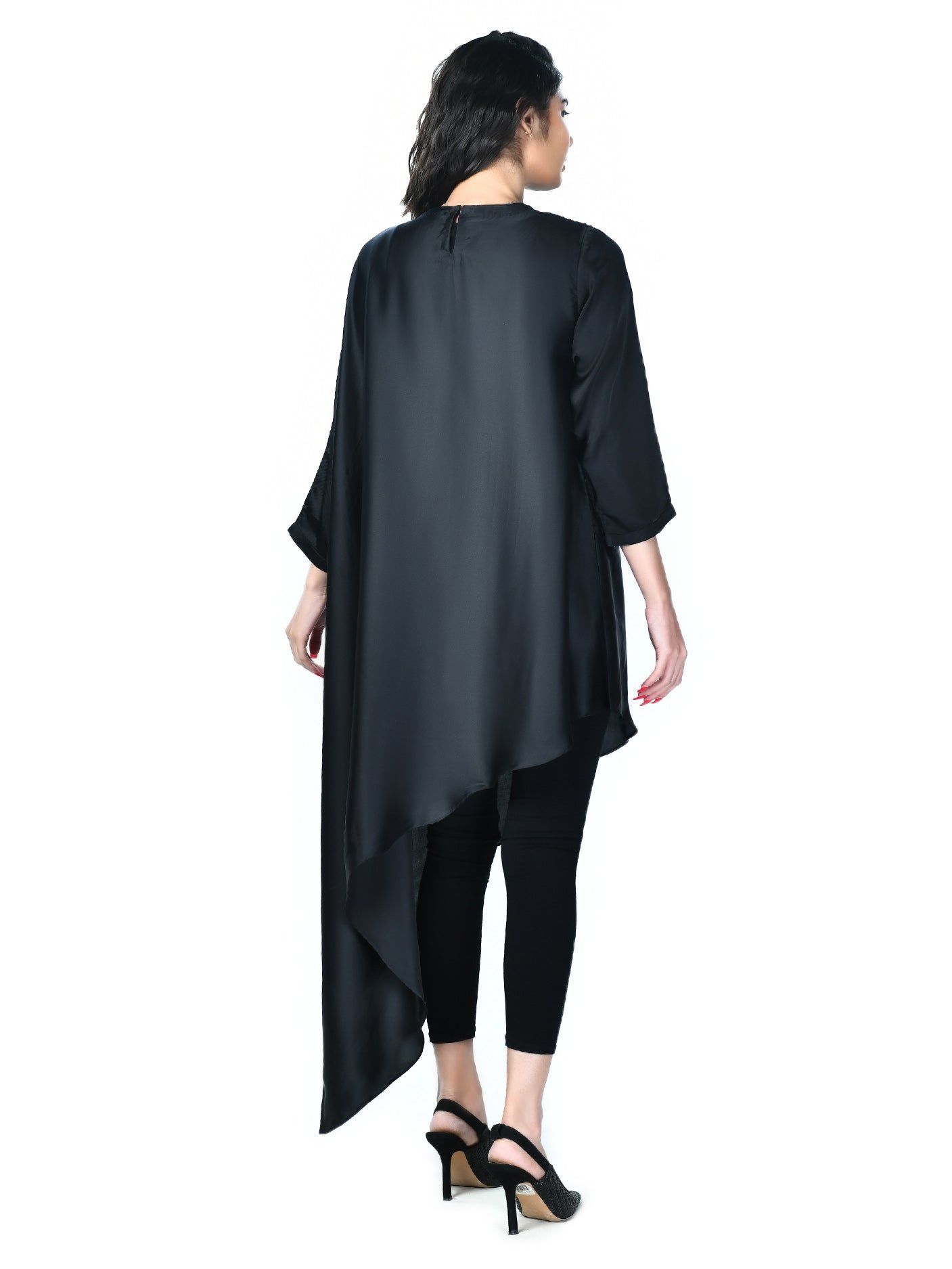 Sequin Embroidered Asymmetrical Shirt Sequin Embroidered Asymmetrical Shirt