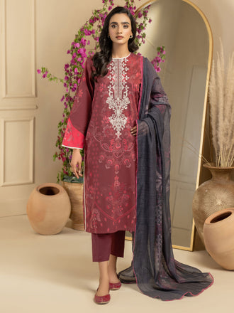 3 Piece Lawn Suit-Embroidered (Unstitched)