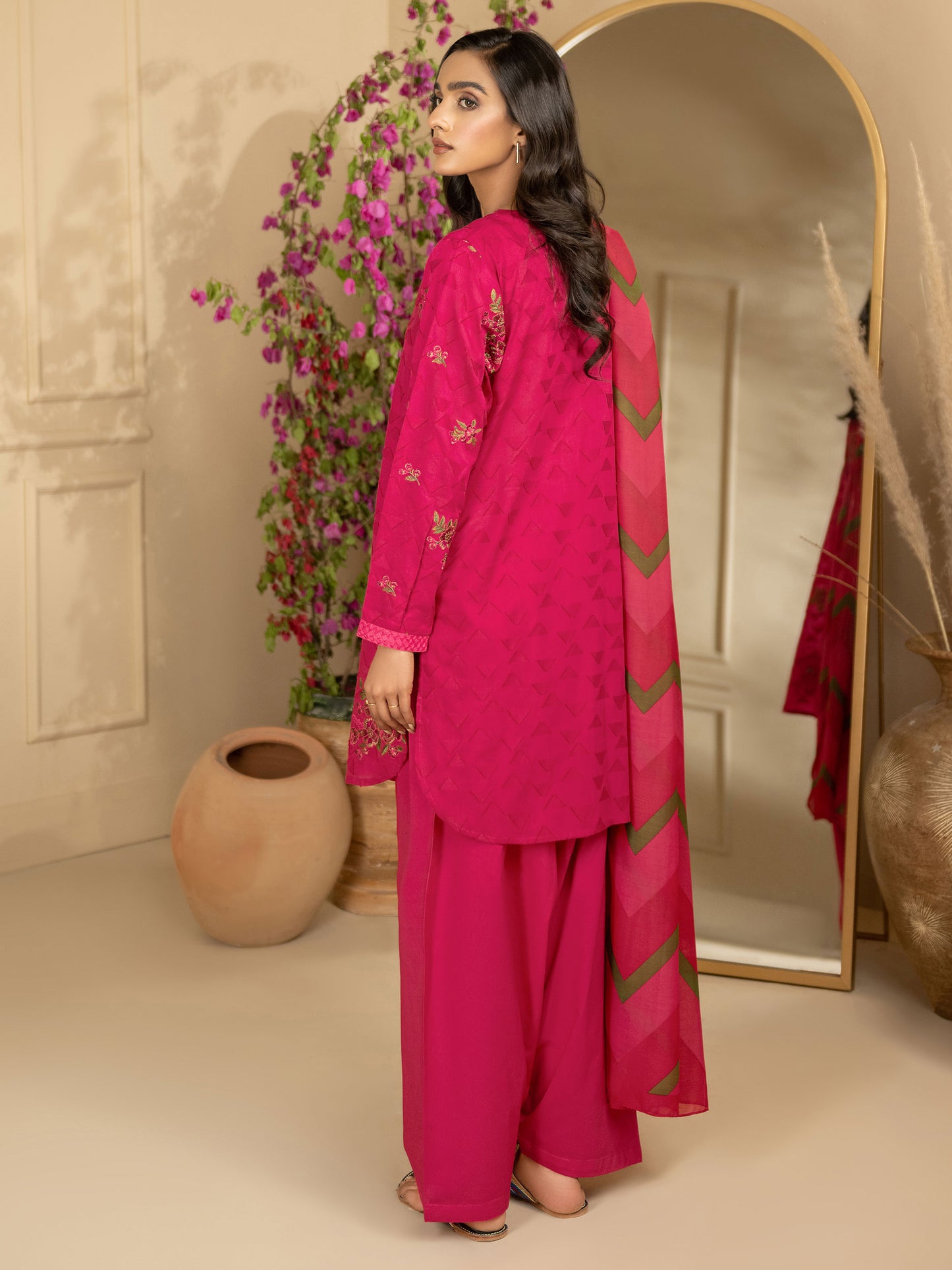 3 Piece Jacquard Suit-Embroidered (Unstitched)