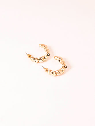 Textured C-Hoop Earrings