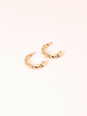 Textured C-Hoop Earrings