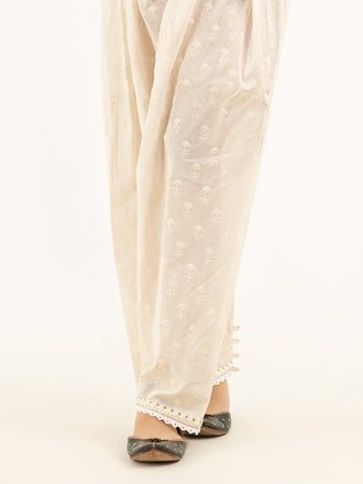 Embroidered Khaddar Trousers