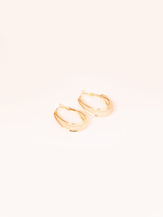 Crystal Oblong Hoop Earrings