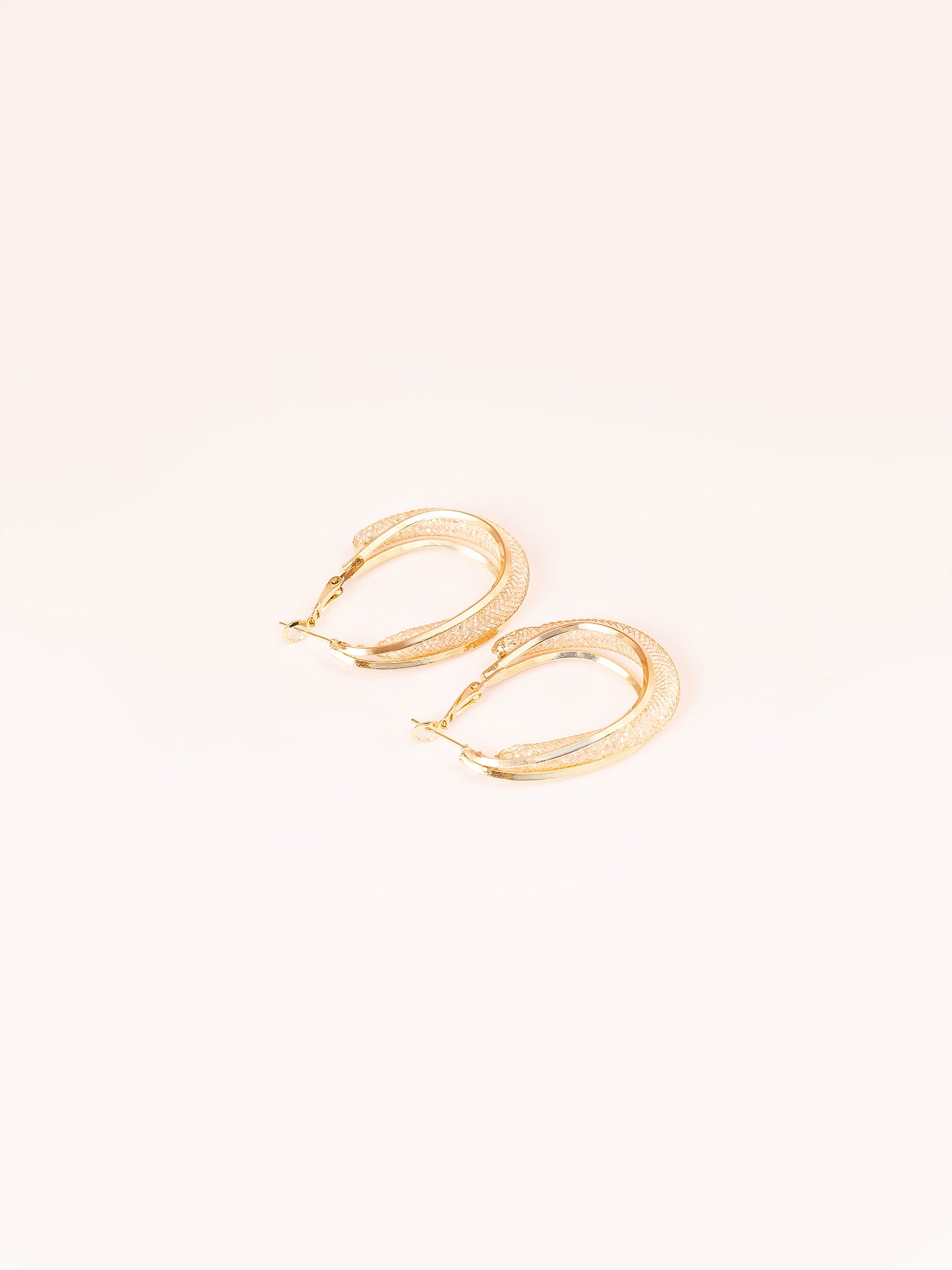 Crystal Oblong Hoop Earrings