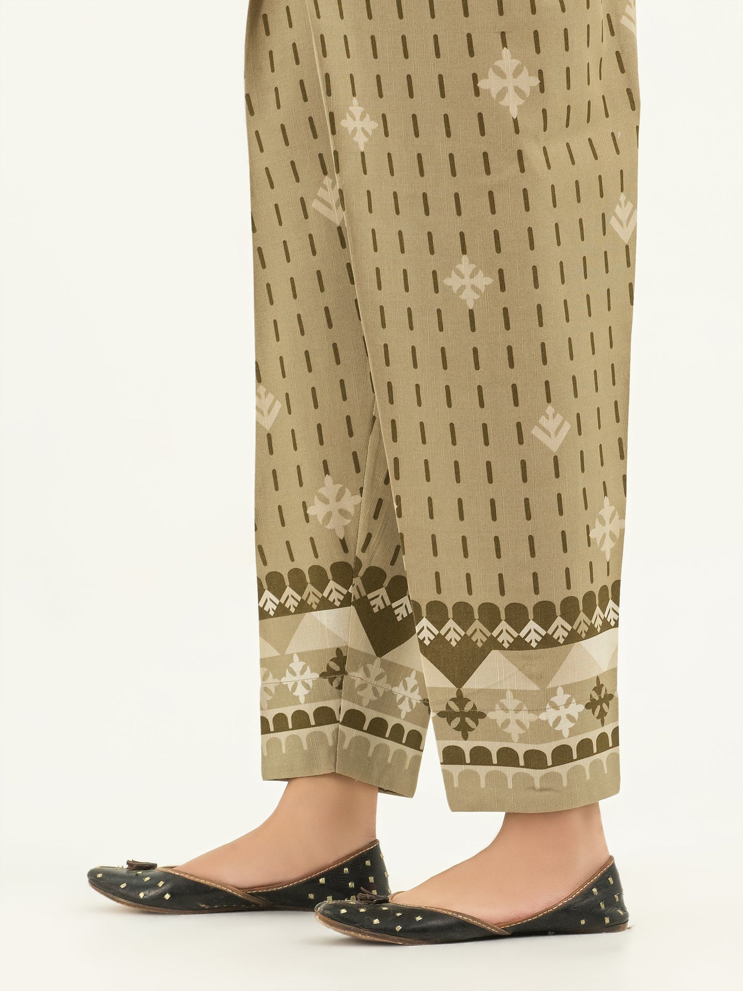 Printed Khaddar Trousers