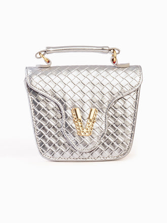 Straw Patterned Mini Handbag