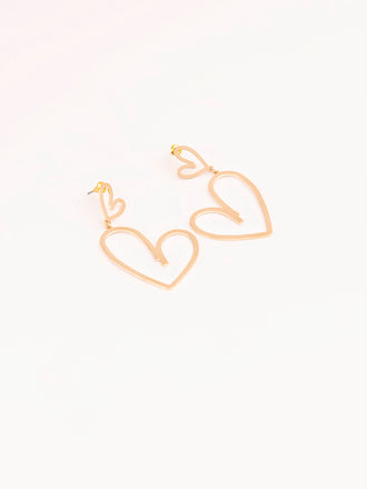 Metallic Heart Earrings