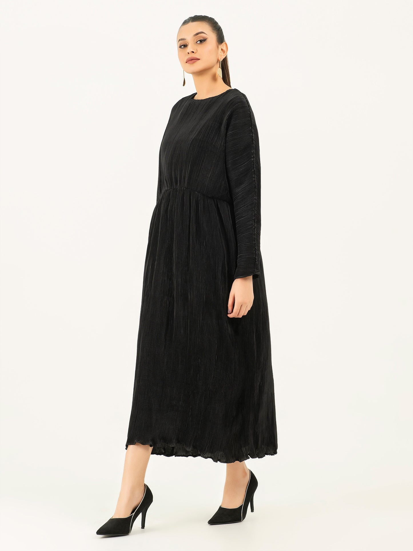 Pleated Silk Dress