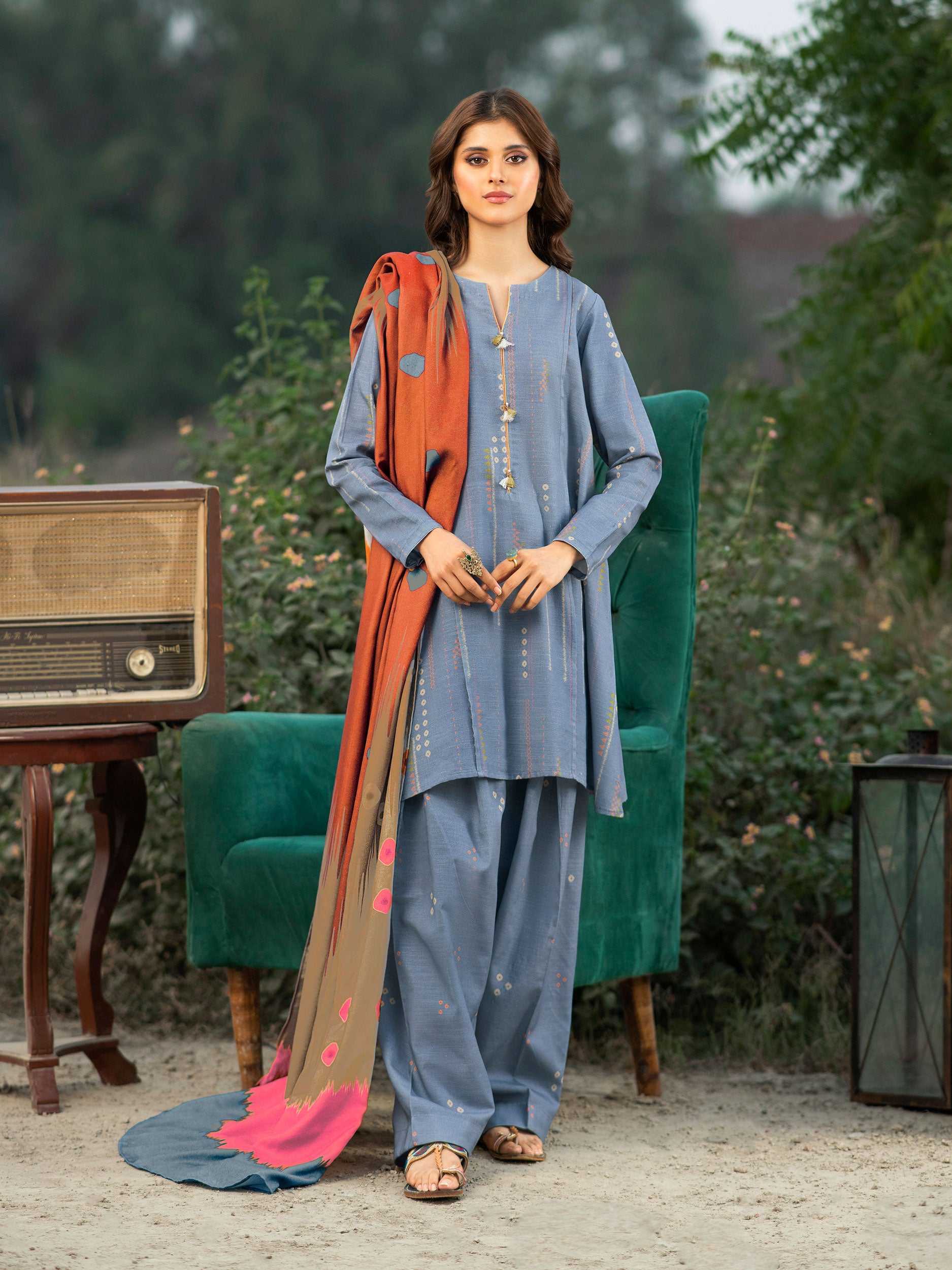 3 Piece Khaddar Suit-Printed (Unstitched)