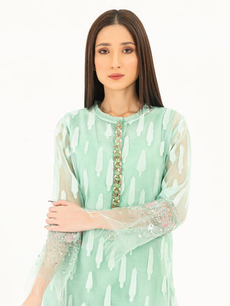 3 Piece Organza Suit-Embroidered (Pret)