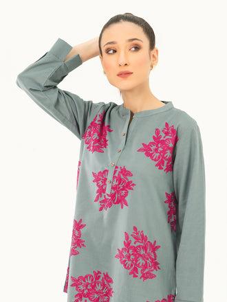 Embroidered Khaddar Top