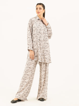 2 Piece Linen Printed Suit (Pret)