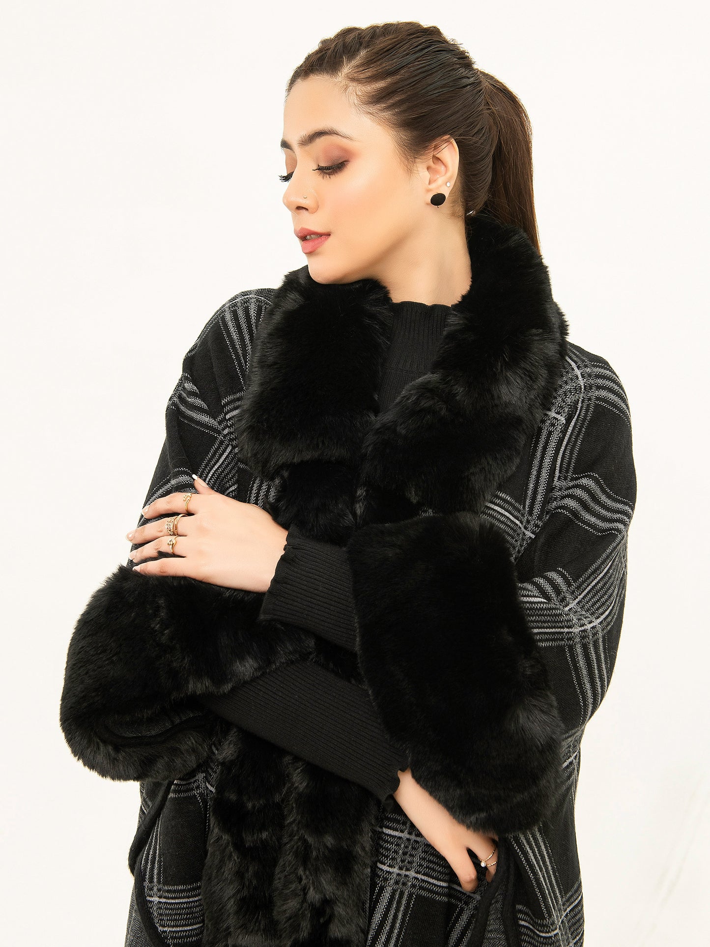 Faux Fur Cape Shawl