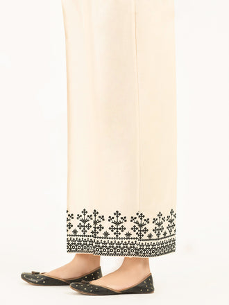 Embroidered Satin Trousers