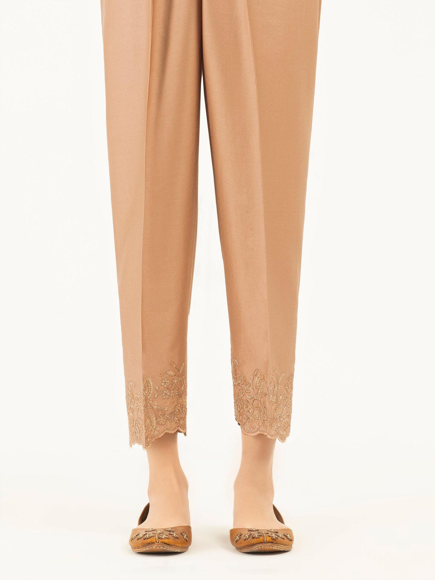 Embroidered Satin Trousers