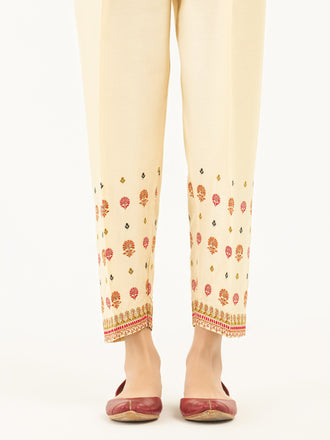 Embroidered Satin Trousers