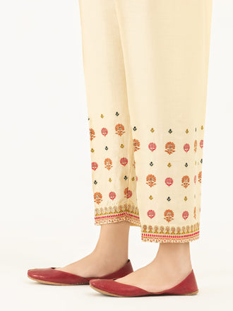 Embroidered Satin Trousers